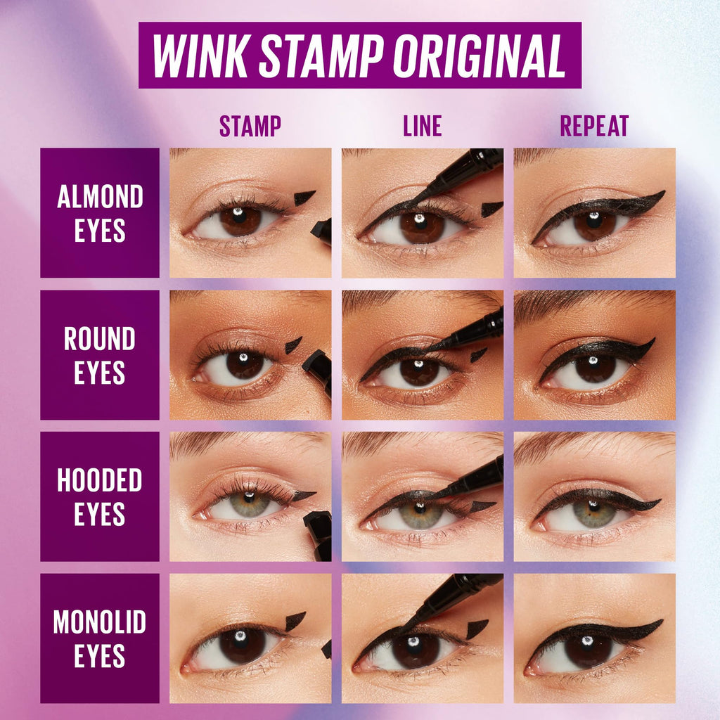 KAJA Winged Eyeliner Set: Wink Stamp Original | Avocado Extract, Waterproof, Matte Finish