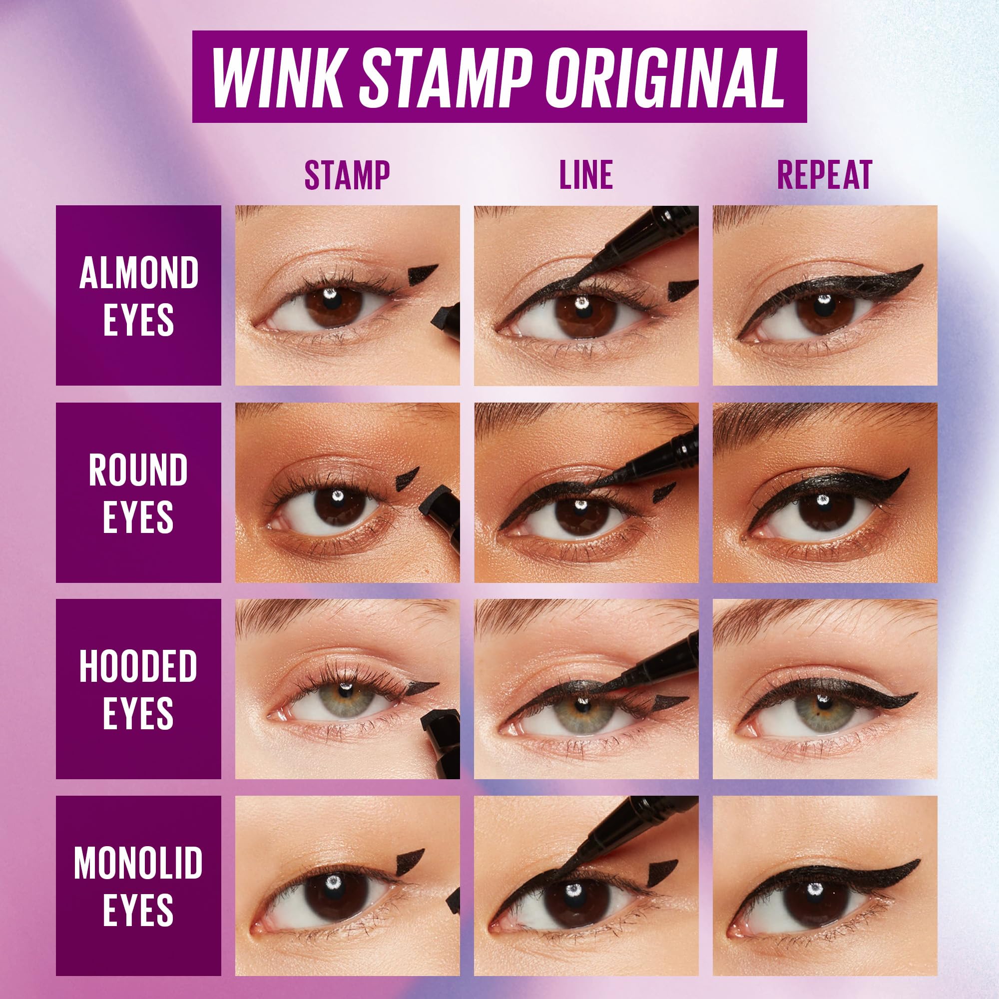 KAJA Winged Eyeliner Set: Wink Stamp Original | Avocado Extract, Waterproof, Matte Finish