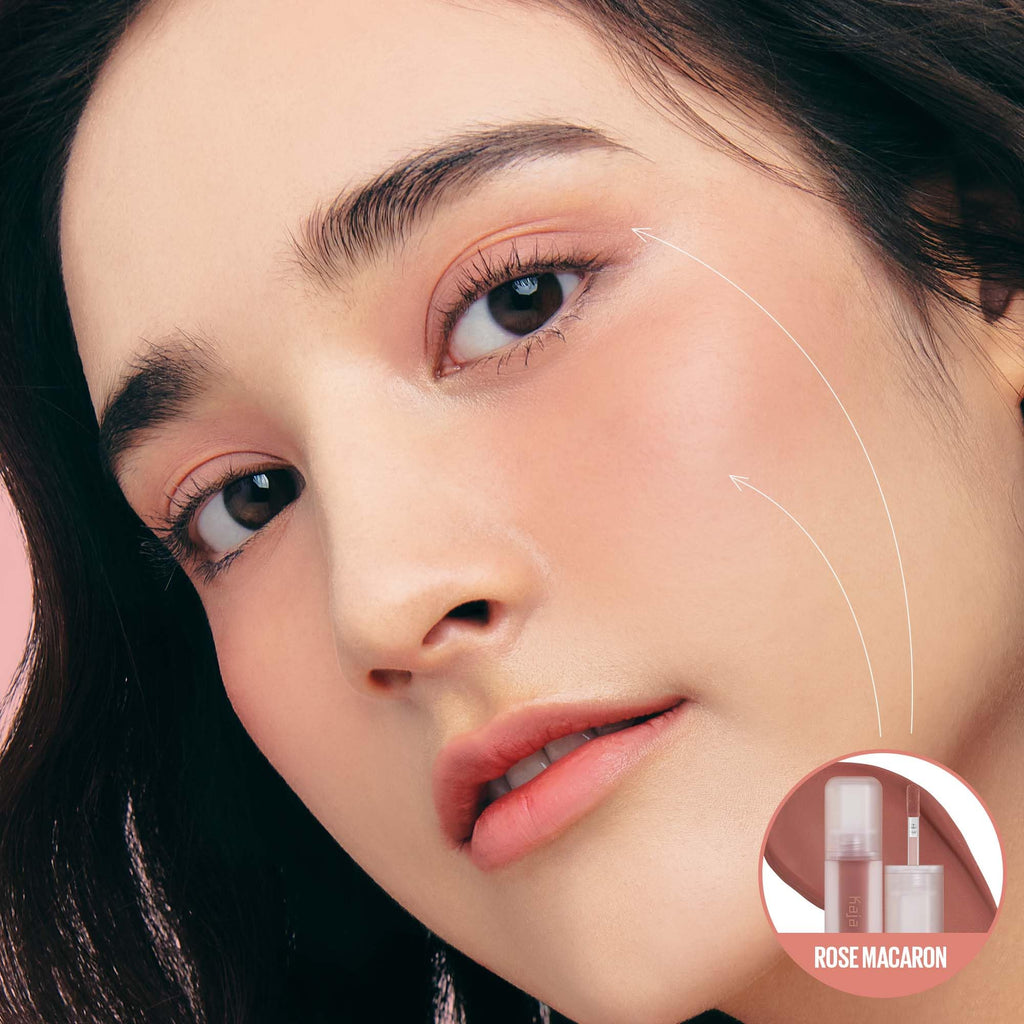 KAJA Whipped Dream: Multi-Purpose Liquid Eyeshadow & Blush in Rose Macaron | Buildable, Blendable, Airy Semi-Matte Finish