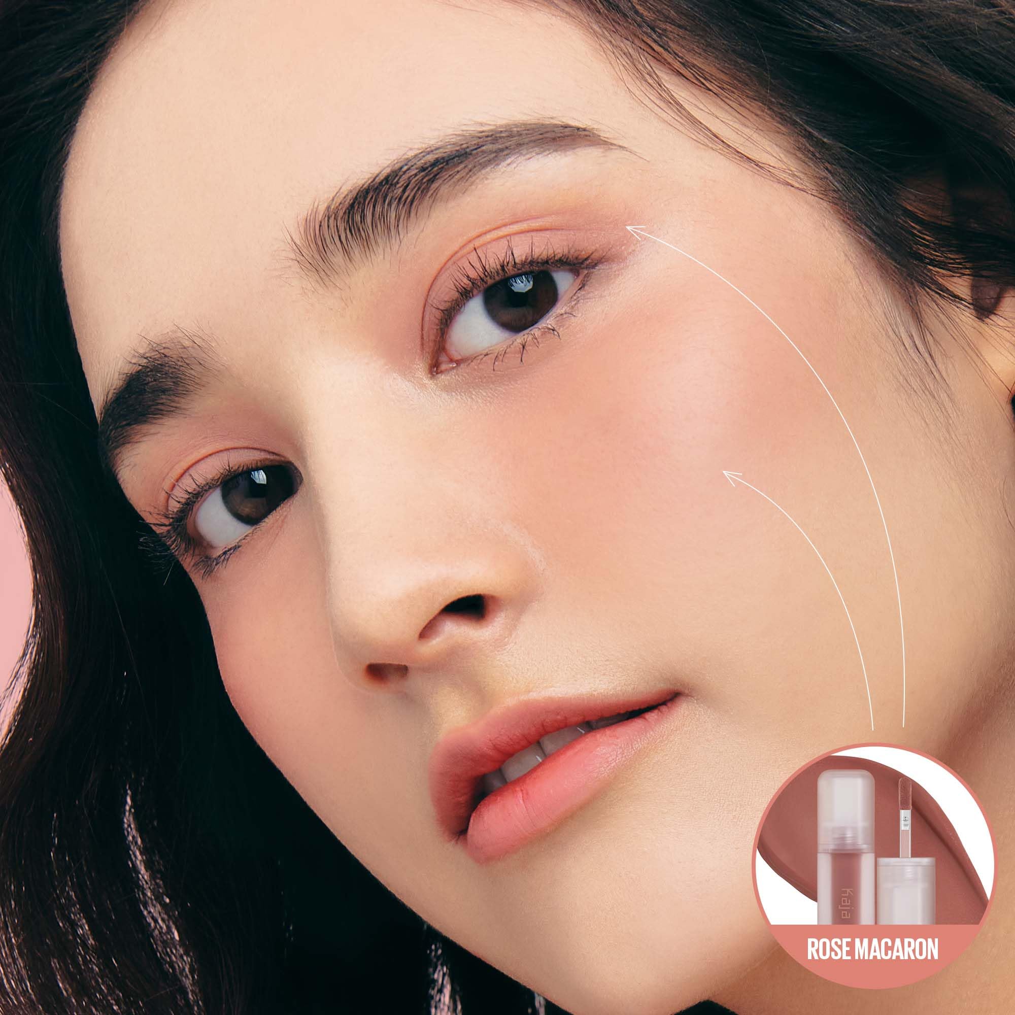 KAJA Whipped Dream: Multi-Purpose Liquid Eyeshadow & Blush in Rose Macaron | Buildable, Blendable, Airy Semi-Matte Finish