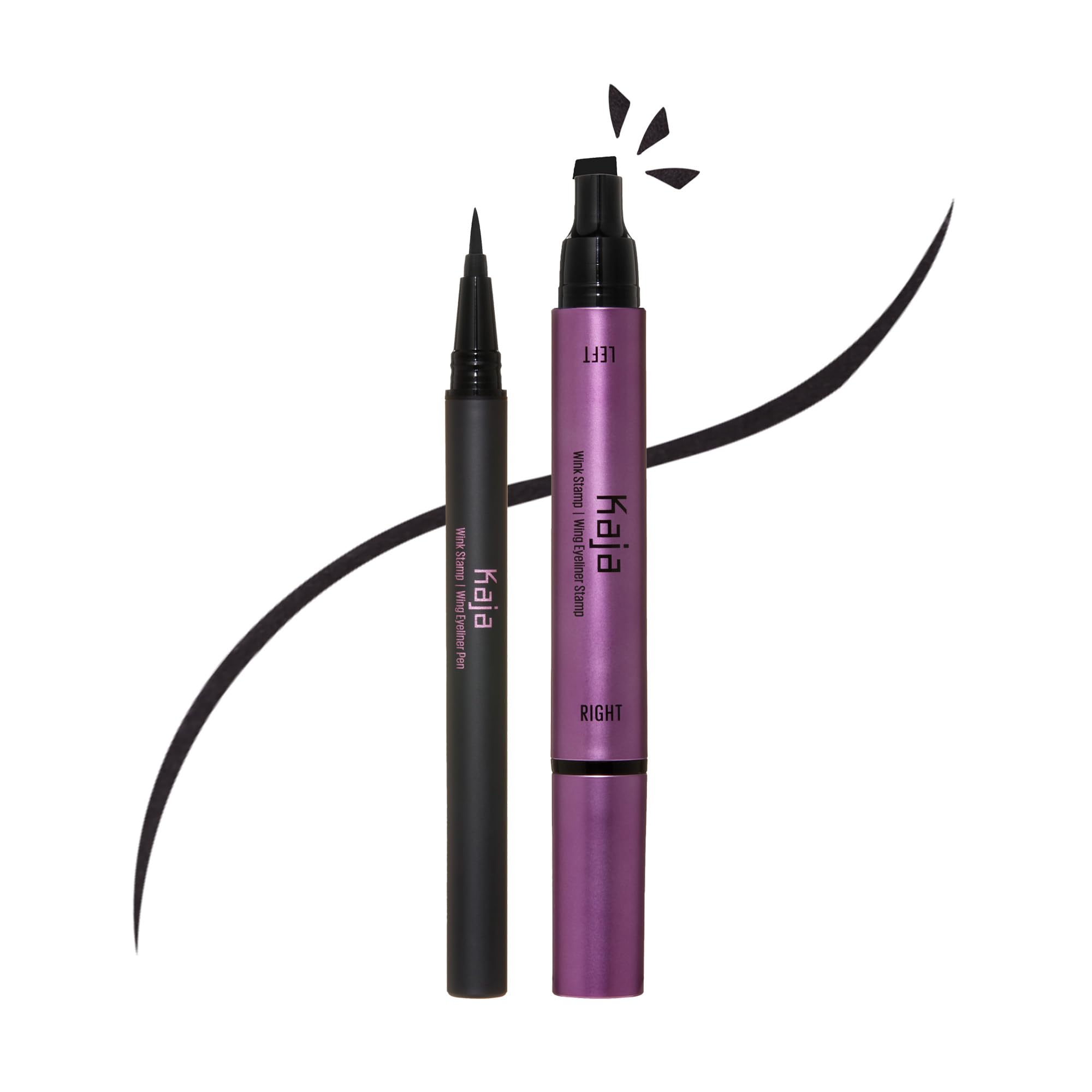 KAJA Winged Eyeliner Set: Wink Stamp Original | Avocado Extract, Waterproof, Matte Finish