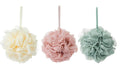 KAKOOI Bath Sponges – Soft Exfoliating Loofahs (3 pcs, Green/Linen/Pink)