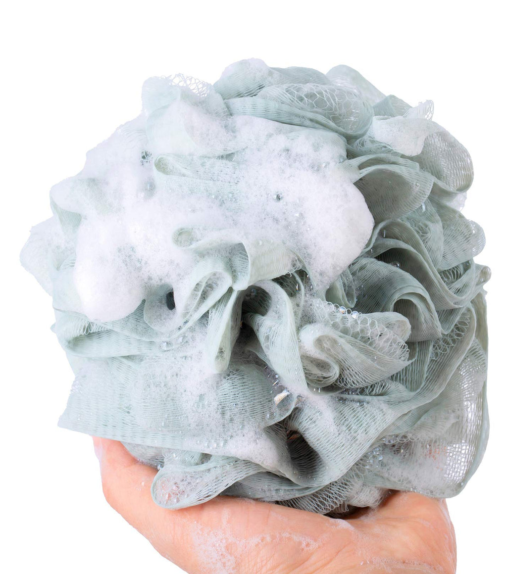 KAKOOI Bath Sponges – Soft Exfoliating Loofahs (3 pcs, Green/Linen/Pink)