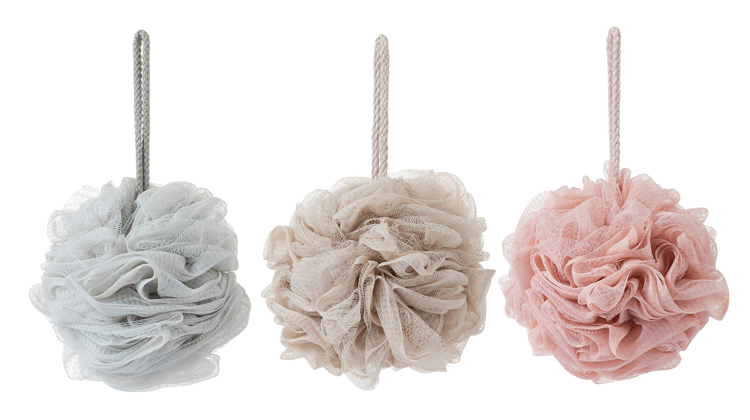 KAKOOI Bath Sponges – Exfoliating Body Loofahs Set (3 Pack) – Soft, Durable, Large Size