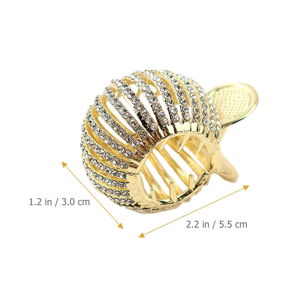 KALLORY Pearl Rhinestone Hair Claw Clips – 3-Pack for High Ponytails
