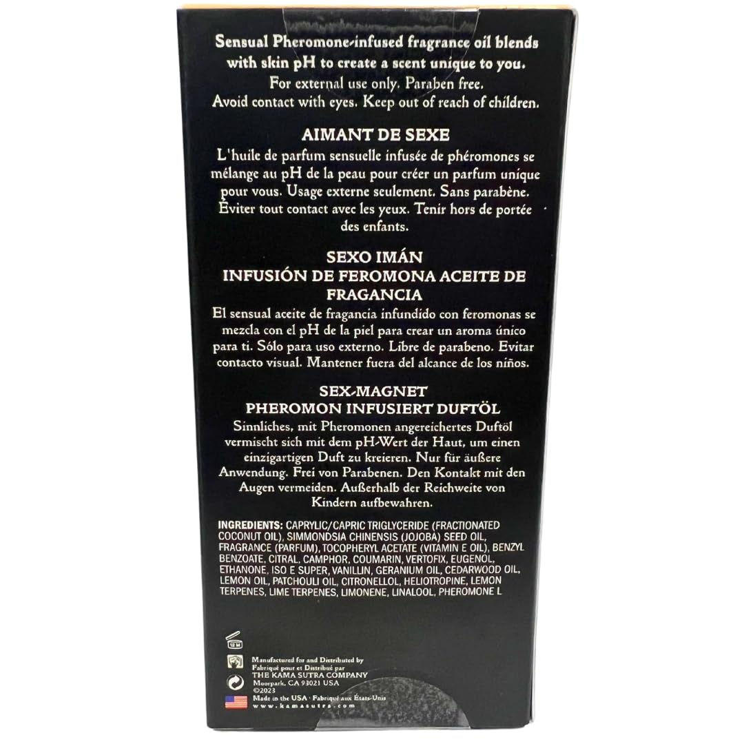 KAMA SUTRA Roll-On Pheromone Infused Oil Perfume – Vanilla Amber | Unisex, TSA-Ready