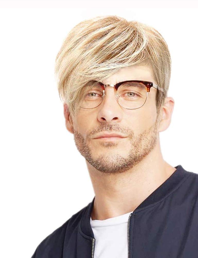 Kaneles Mens Blonde Wig - Short, Natural Look, Heat-Resistant Synthetic Hair