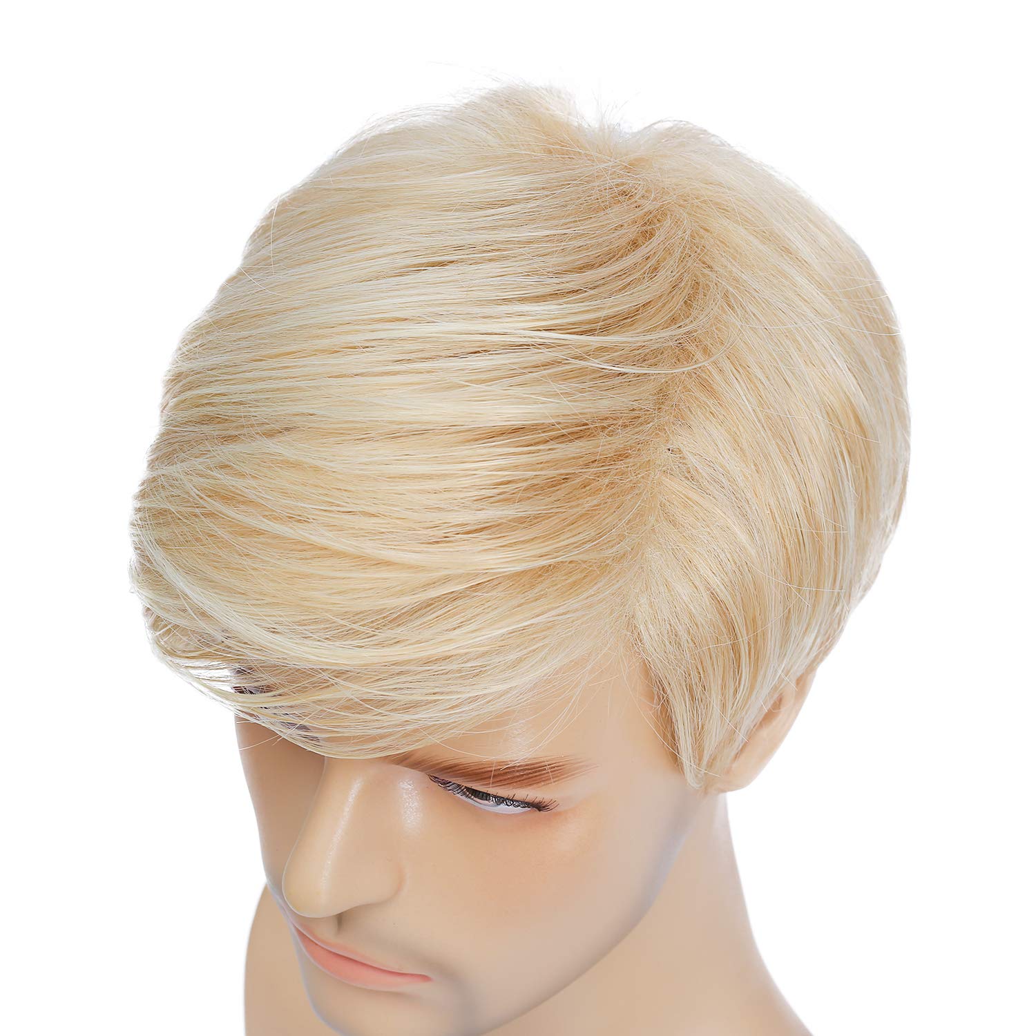 Kaneles Mens Blonde Wig - Short, Natural Look, Heat-Resistant Synthetic Hair