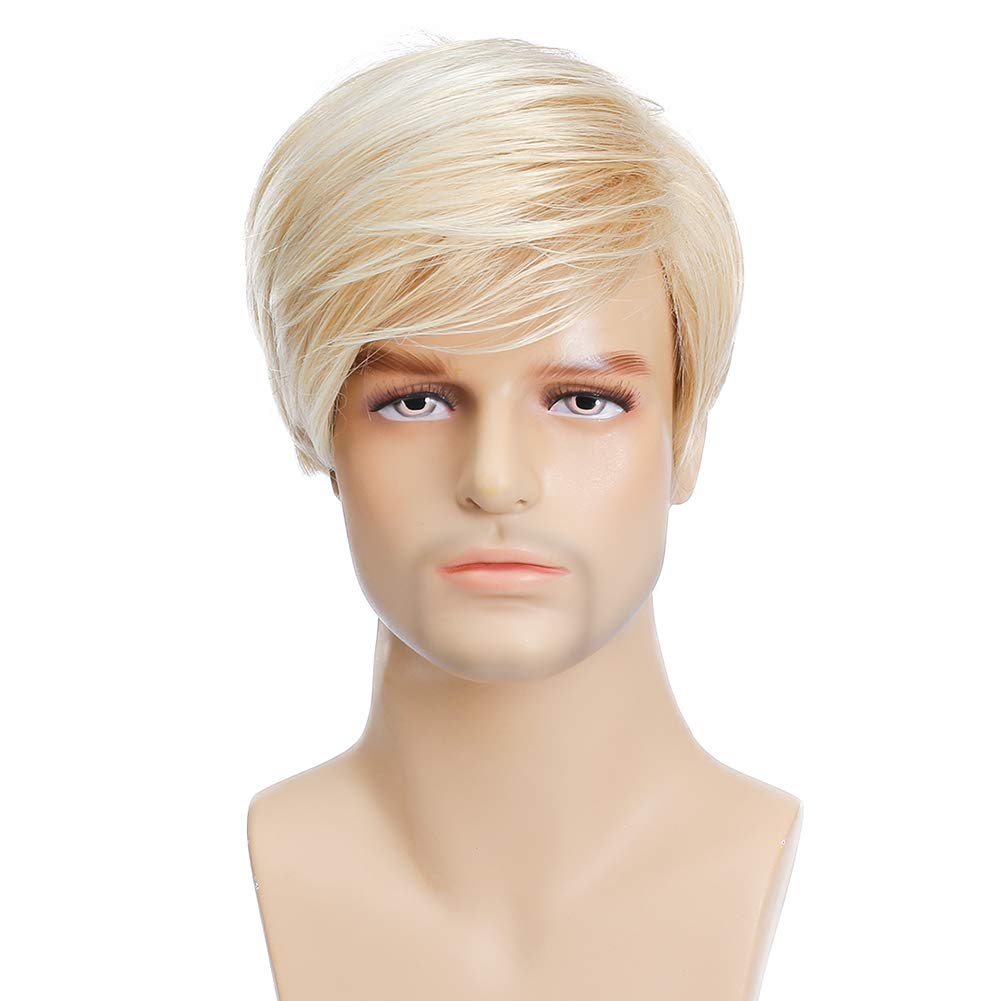 Kaneles Mens Blonde Wig - Short, Natural Look, Heat-Resistant Synthetic Hair