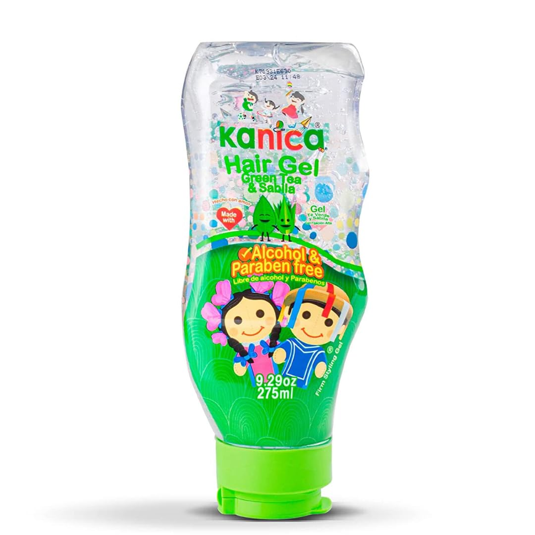 KANICA Gel with Green Tea & Aloe Vera – Paraben- and Alcohol-Free Hair Gel for Kids