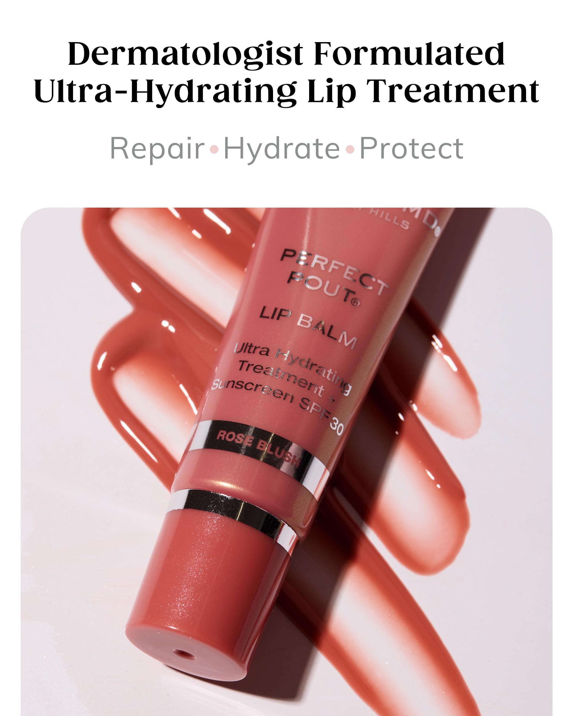 KAPLAN MD Perfect Pout SPF Lip Balm – Ultra Hydration, SPF 30, Rose Blush