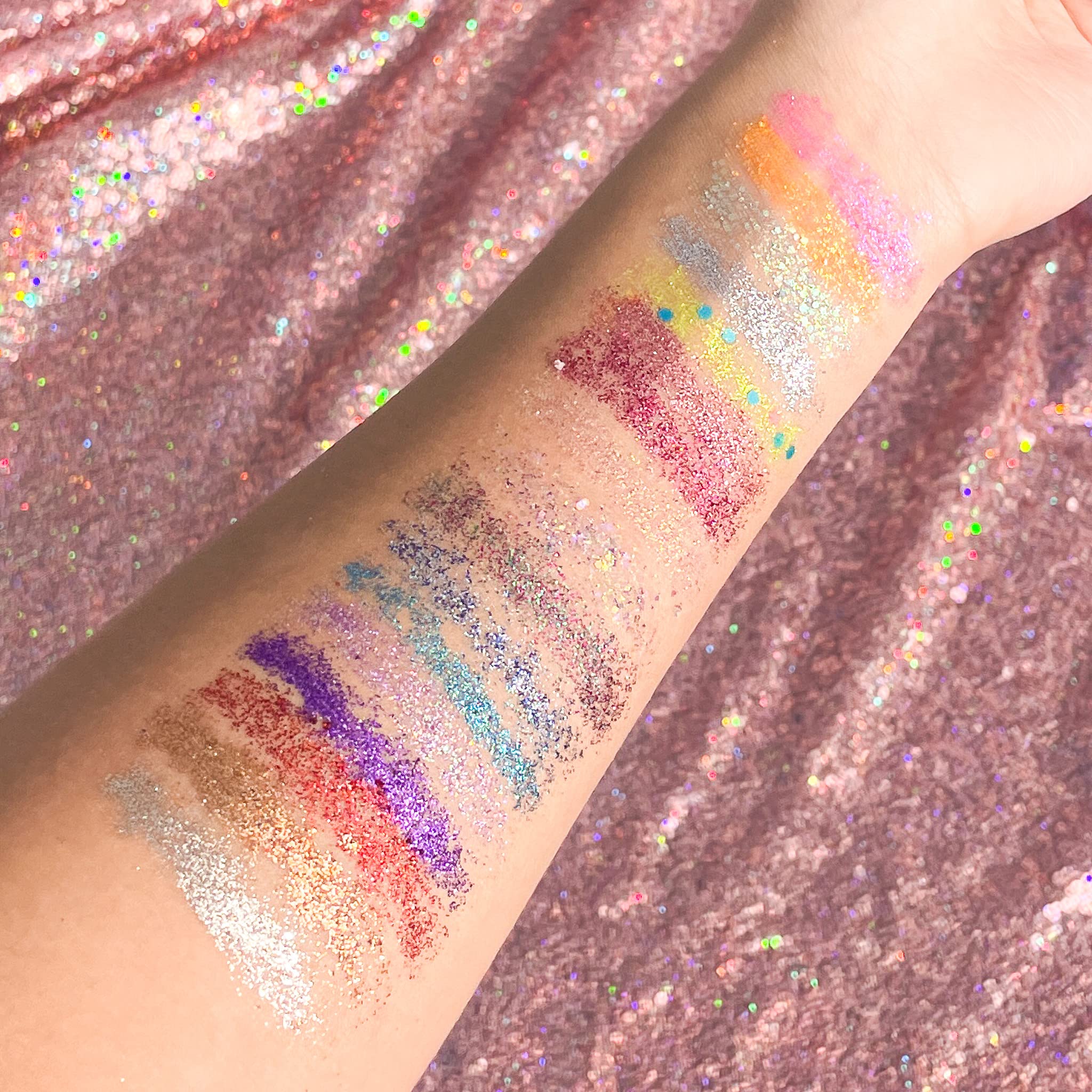 Kara Beauty Mega Glitz Palette – 42 Glitter Shades for Eyes, Face & Body | No Glue Needed