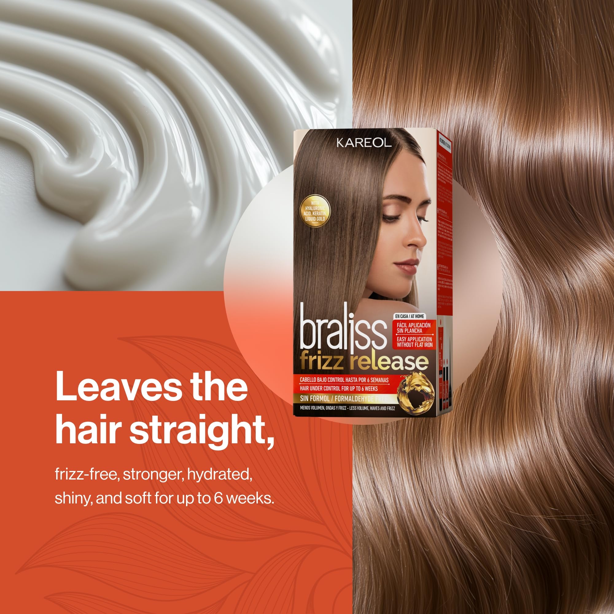 Kareol Braliss Frizz Release Hair Straightening Kit – 6 Weeks, No Flat Iron, Formaldehyde-Free