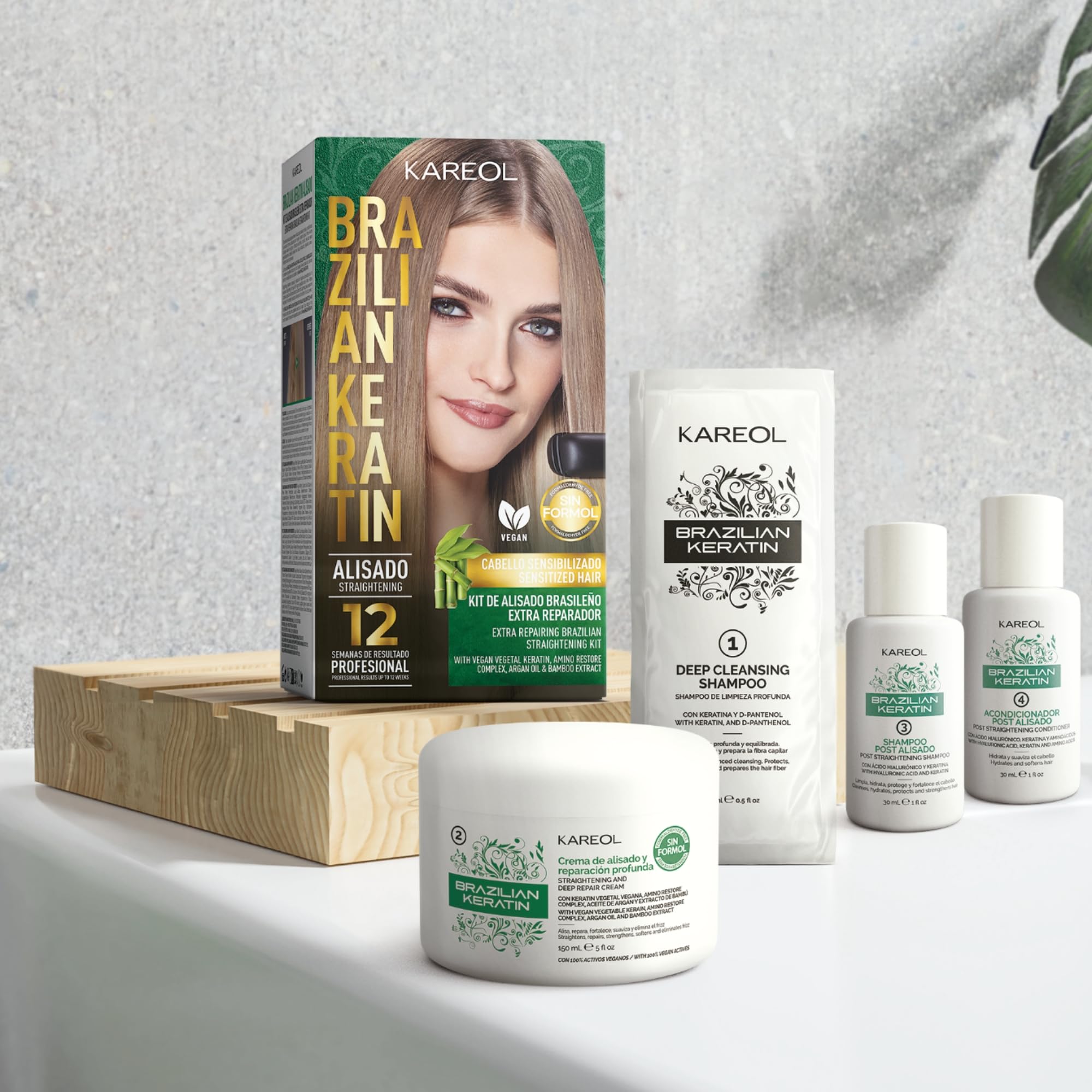 Kareol Extra Repairing Brazilian Keratin Kit – Formaldehyde-Free, Vegan Hair Treatment