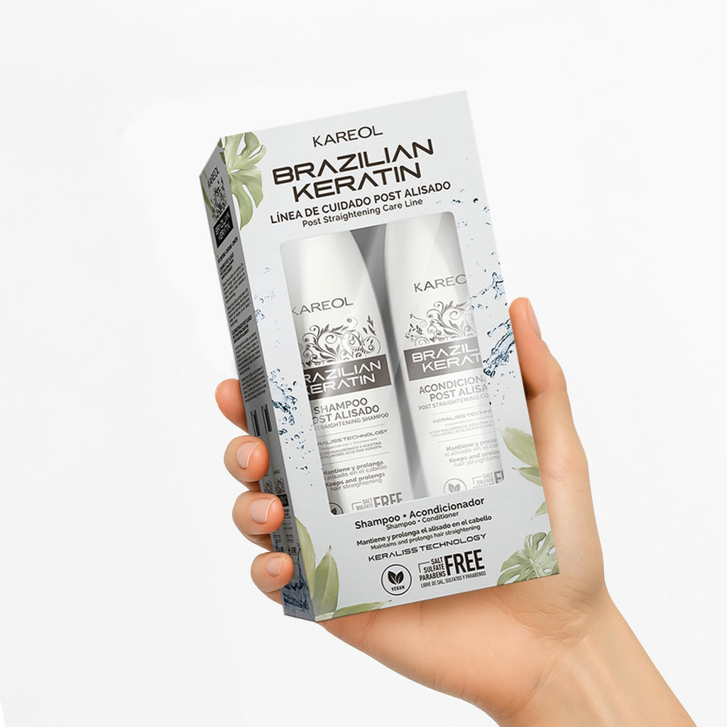 Kareol Brazilian Keratin Post Straightening Kit – Sulfate-Free Shampoo & Conditioner | Frizz Control | Vegan