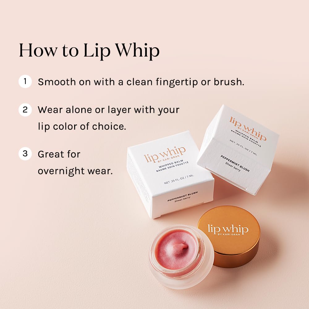 Kari Gran Lip Whip Blush Peppermint – Organic Hydrating Lip Balm (USA)