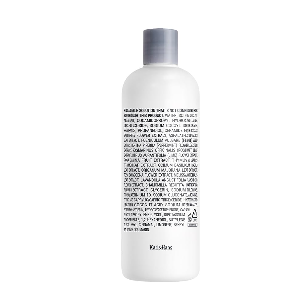 Karl&Häns Botanic Gourmand Coconut Vegan Shampoo – Organic, Sulfate-Free Nourishing Cleanser (13.2 fl oz)