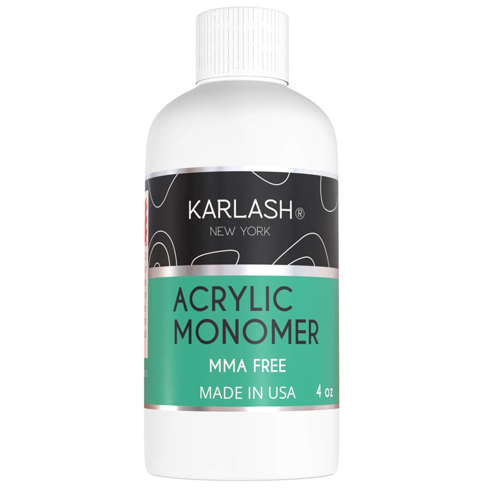 Karlash Professional Acrylic Powder Crystal Clear 2 oz + Acrylic Liquid Monomer 4 oz – MMA-Free, Ultra Shine