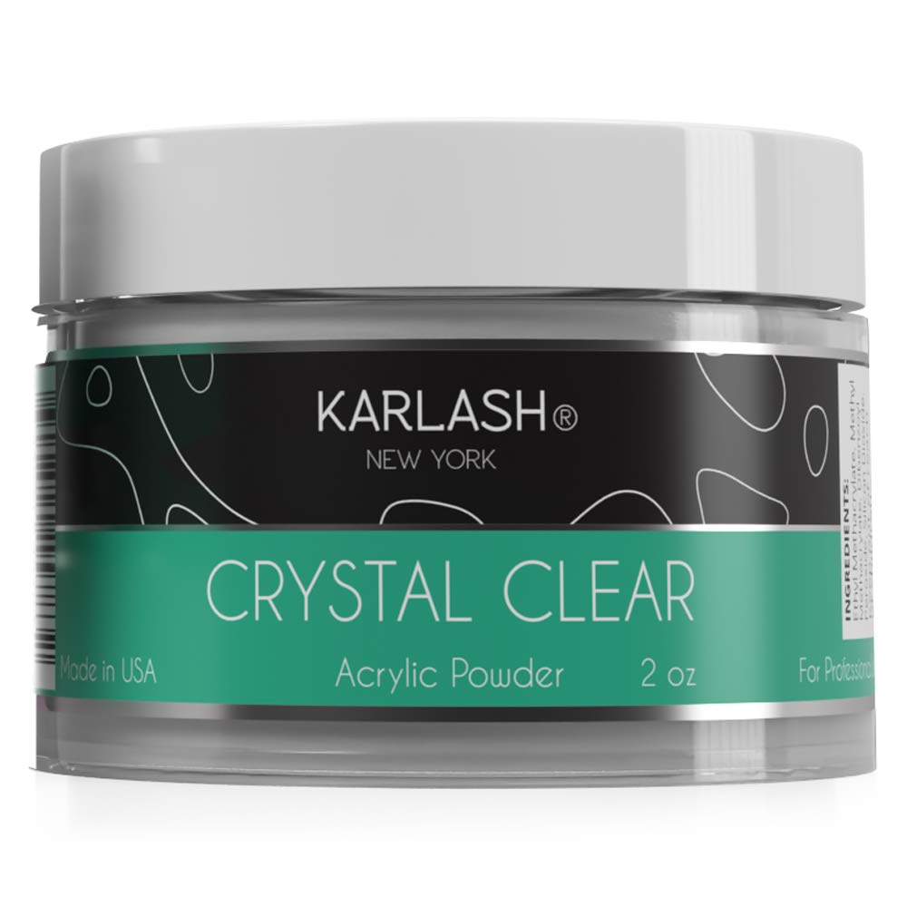 Karlash Professional Acrylic Powder Crystal Clear 2 oz + Acrylic Liquid Monomer 4 oz – MMA-Free, Ultra Shine