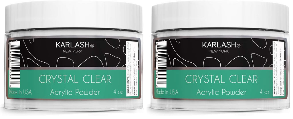 Karlash Professional Acrylic Powder Crystal Clear 4 oz – Made in USA (Pack of 2)
