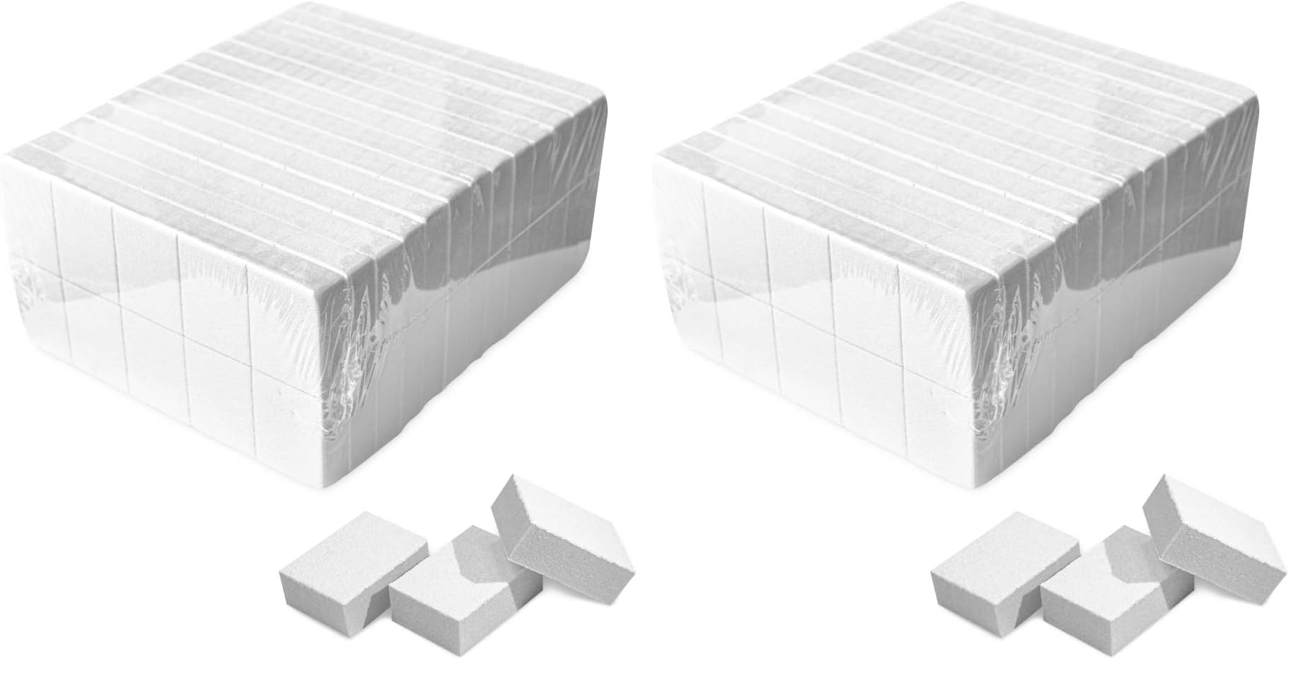 Karlash Nail Mini White Buffer Block — 80/100 Grit, 2-Sided, 130pc Pack (Pack of 2)