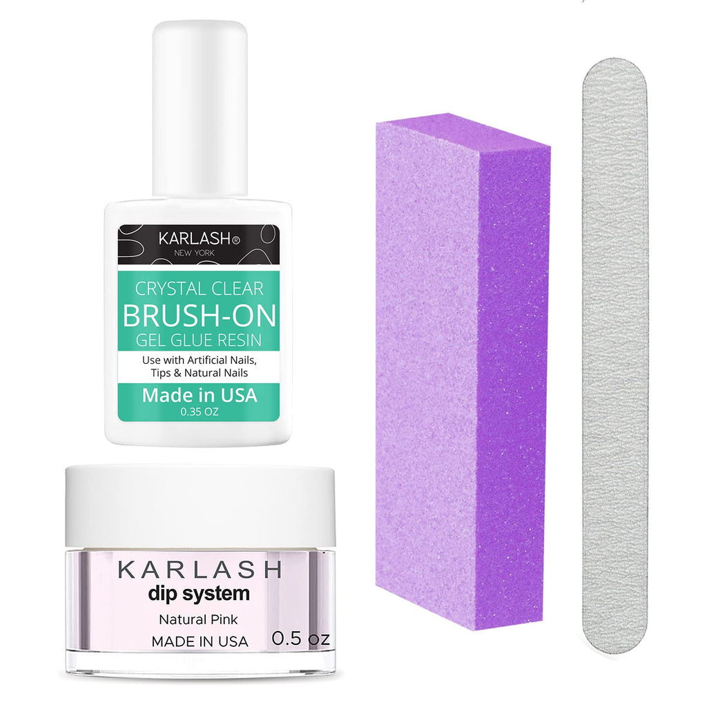 Karlash Nail Repair Kit for Broken Nails – Natural Pink Dip Powder System (Odor-Free, Breathable)