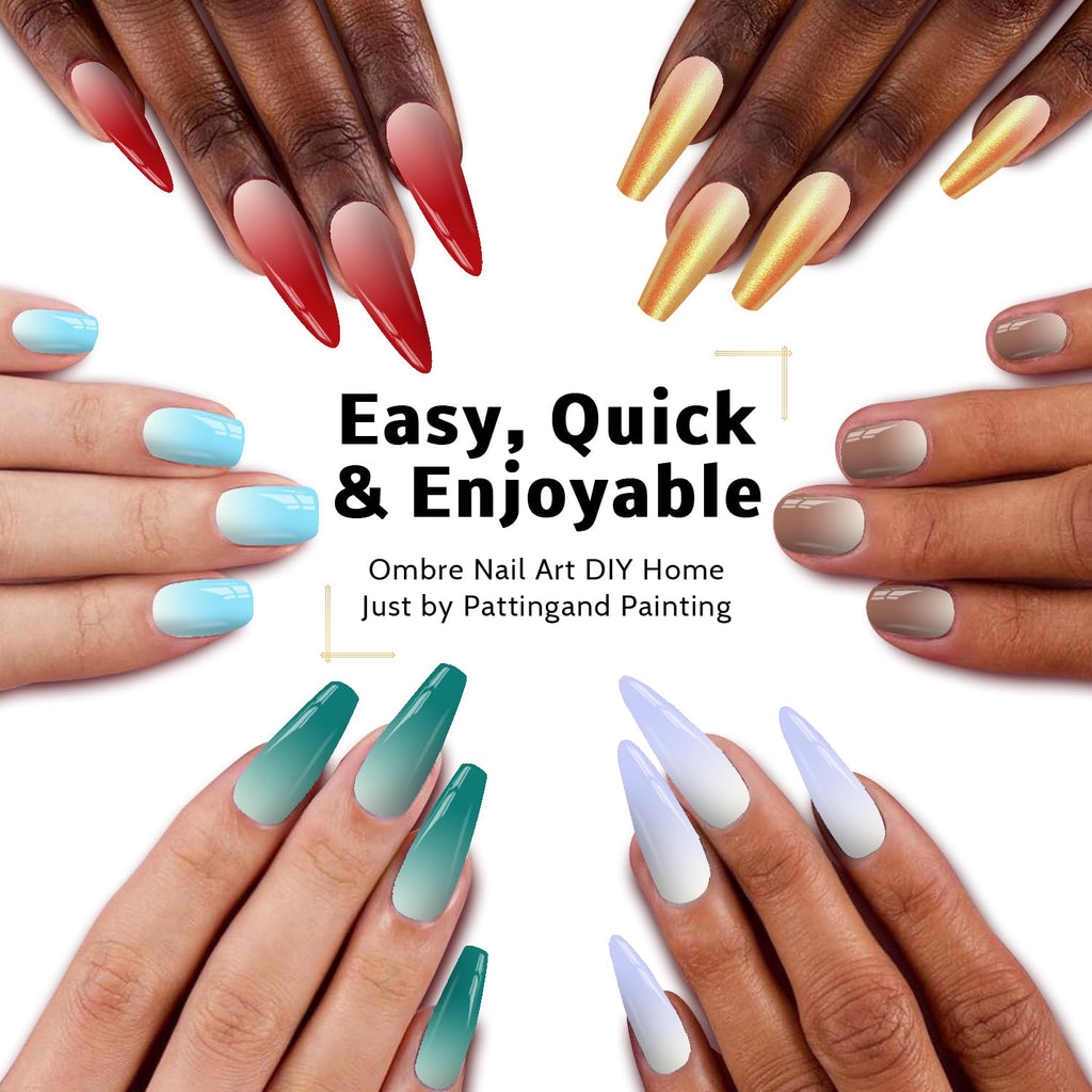 Karroy Sponge Pat Gel Polish Palette — 60 Colors Ombre Gel Nail Kit for DIY Nails