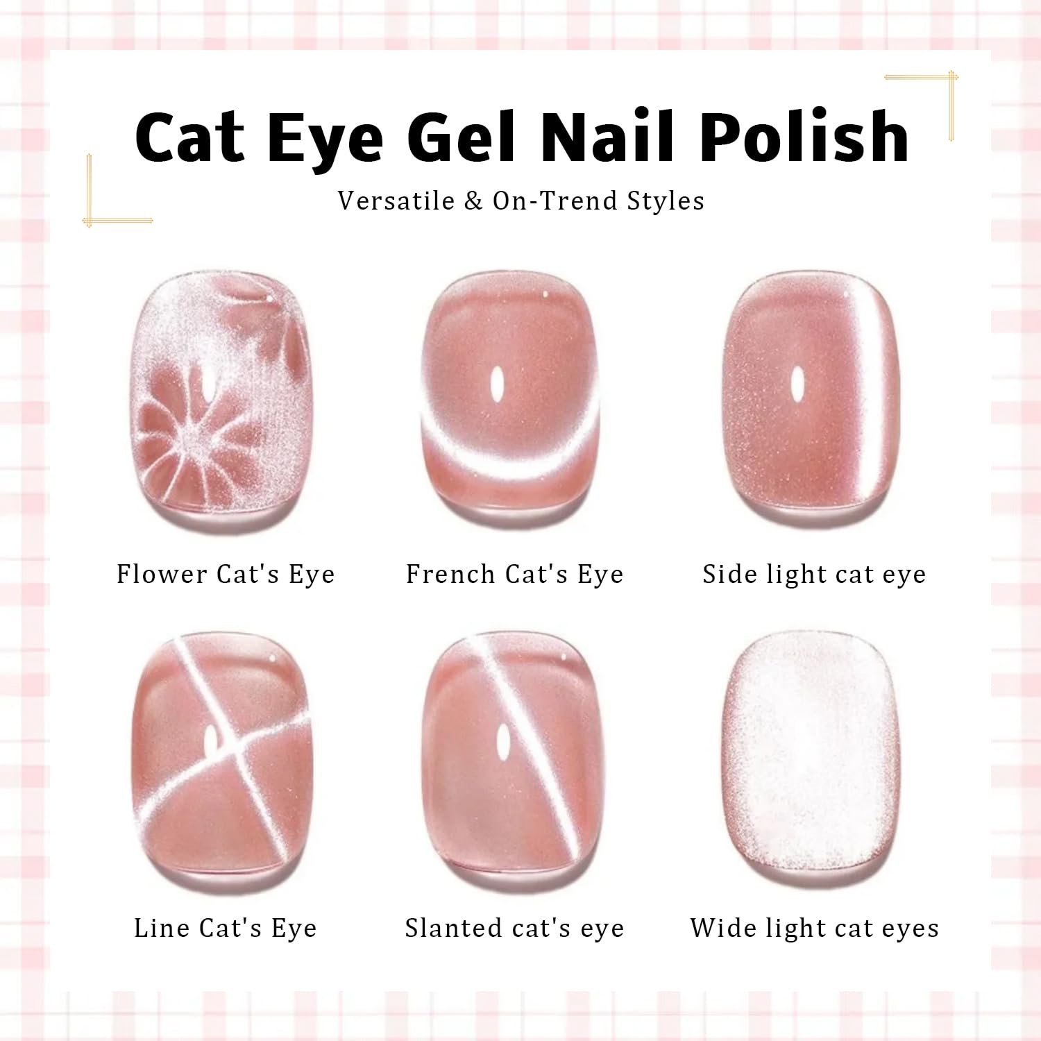 Karroy Cat Eye Gel Nail Polish Set – 9 Colors Magnetic Shimmer Kit