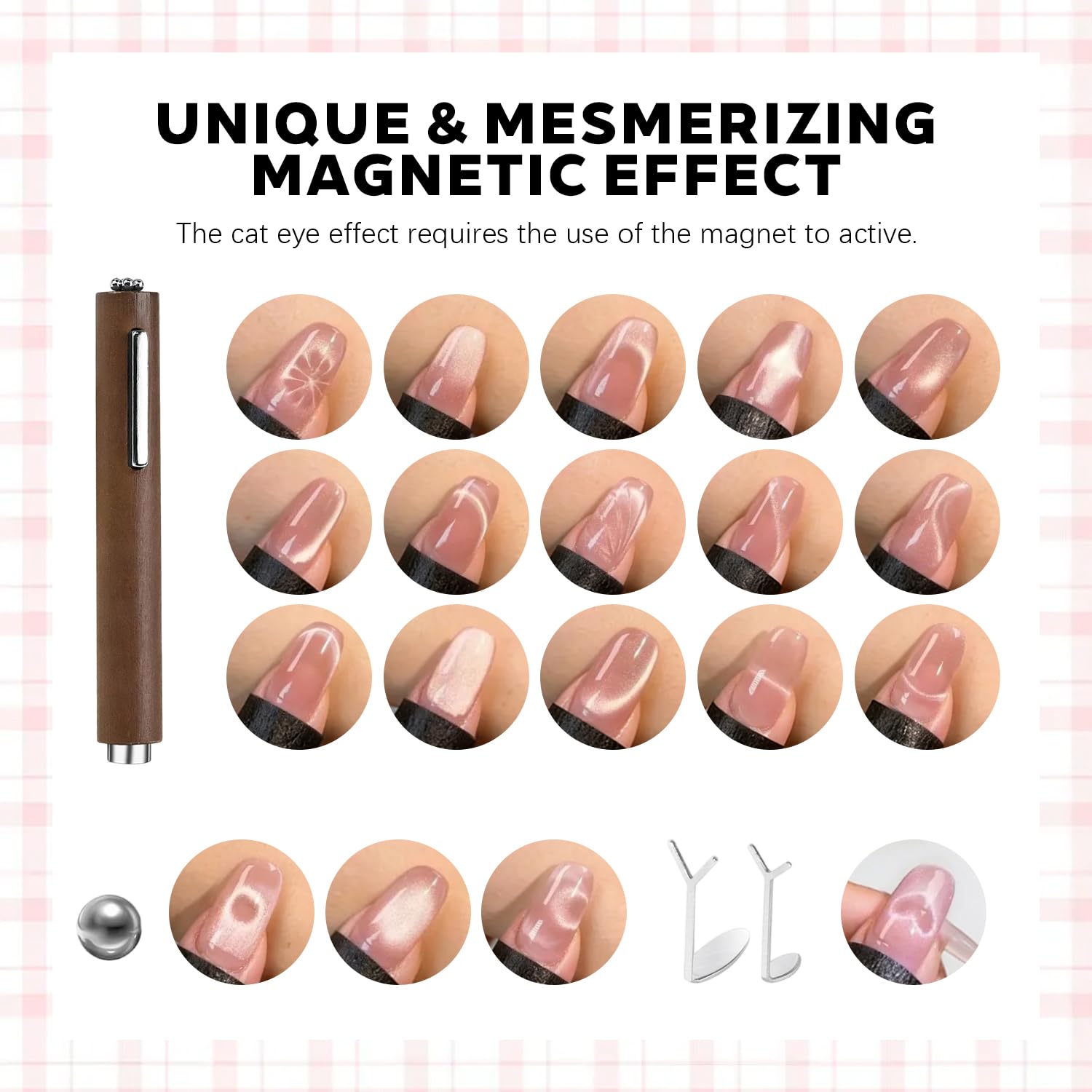 Karroy Cat Eye Gel Nail Polish Set – 9 Colors Magnetic Shimmer Kit