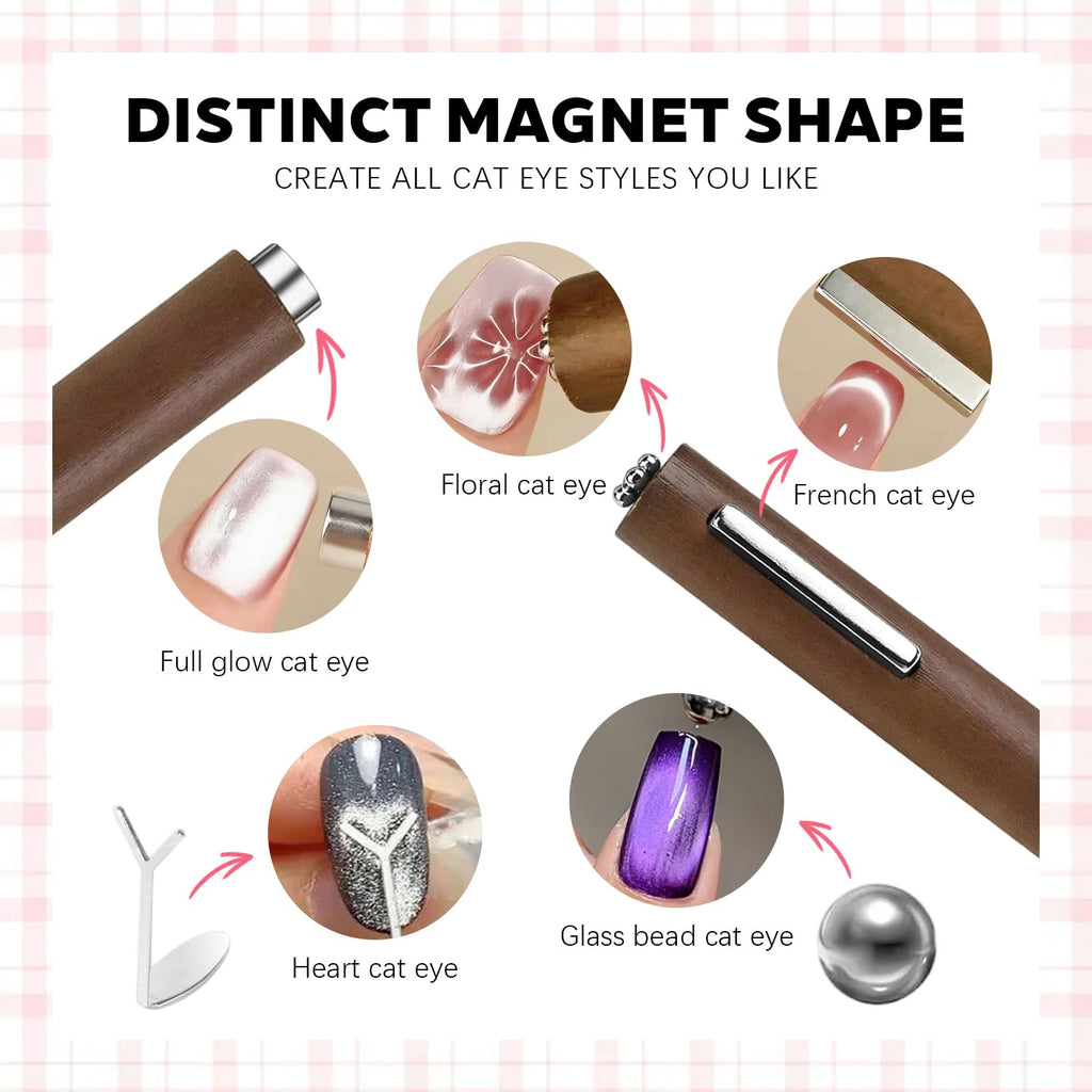 Karroy Cat Eye Gel Nail Polish Set – 9 Colors Magnetic Shimmer Kit