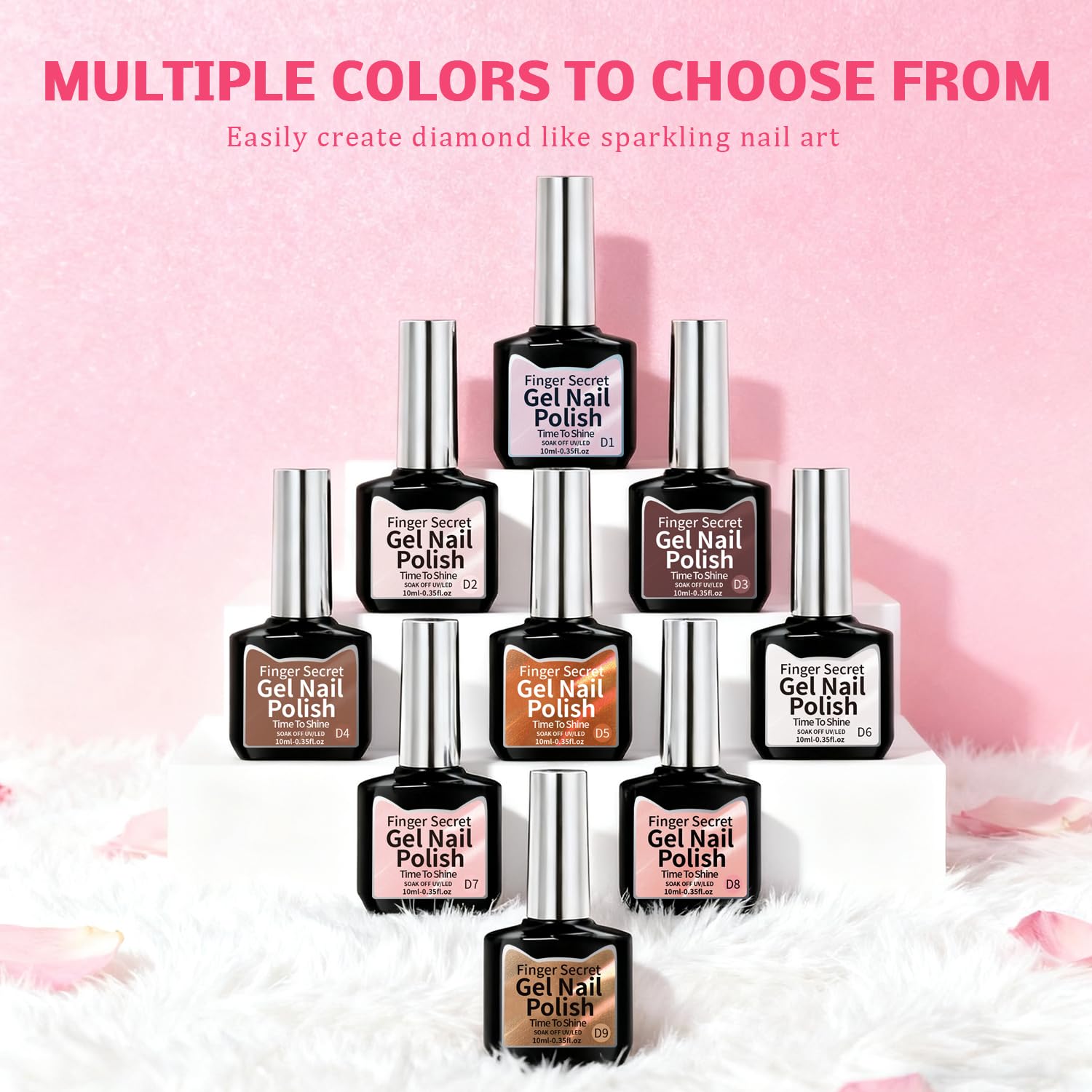 Karroy Cat Eye Gel Nail Polish Kit – Magnetic Shimmer Gel Polish (9 Colors) | Soak-Off, UV/LED Cured