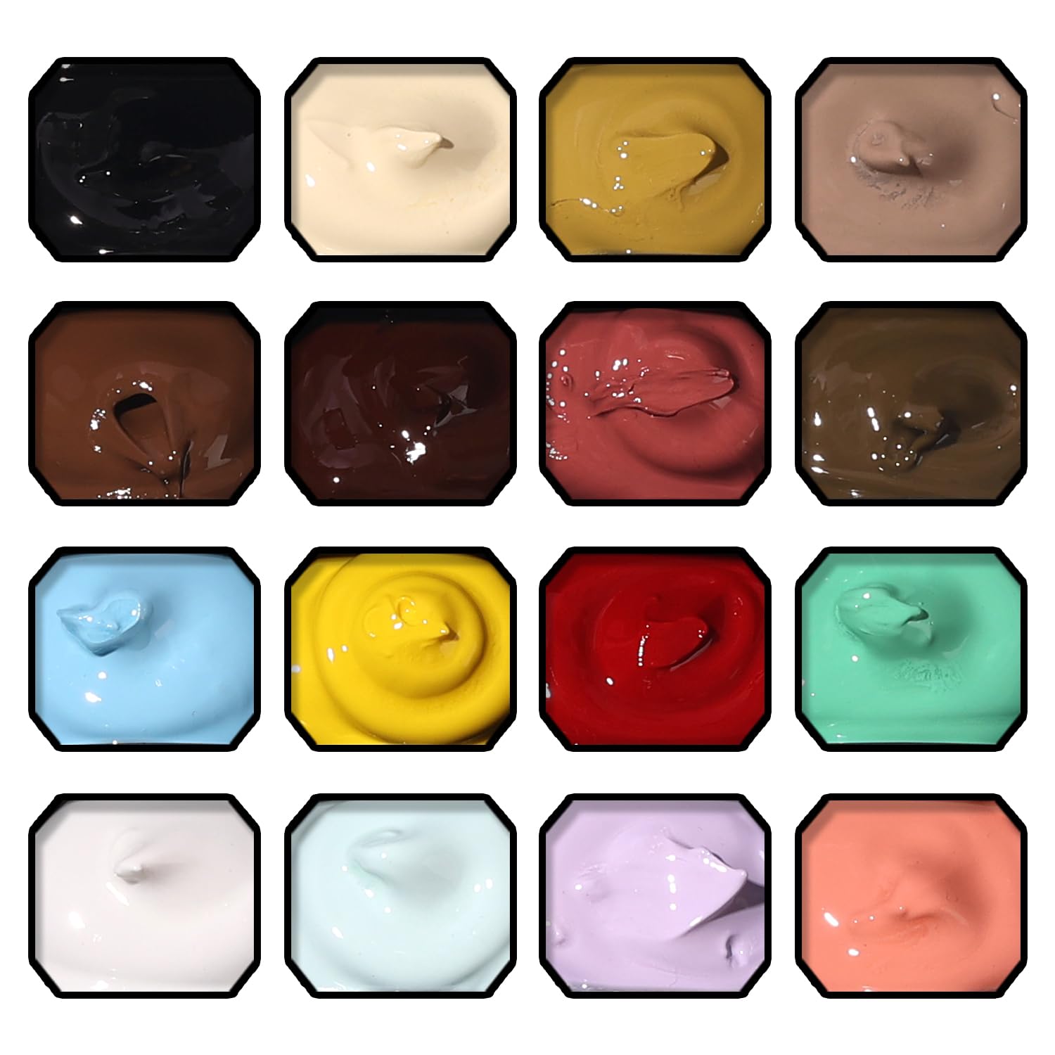 Karroy Sponges Pat Gel Nail Polish Palette – 16-Color Ombre Gel, No-Wipe, UV/LED Cured (16 Colors A)