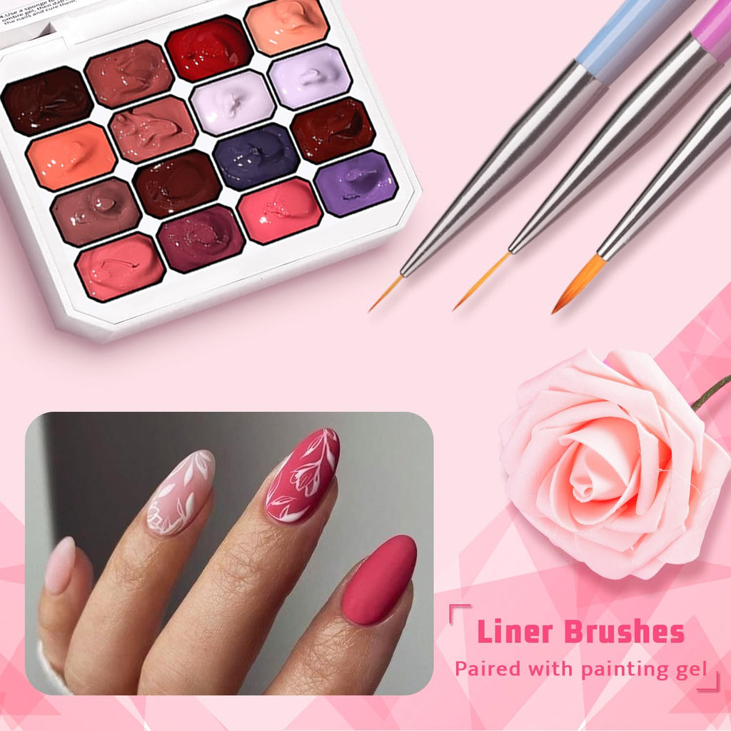 Karroy Sponges Pat Gel Nail Polish Palette Set 06 – 16-Color Ombre Gel Kit