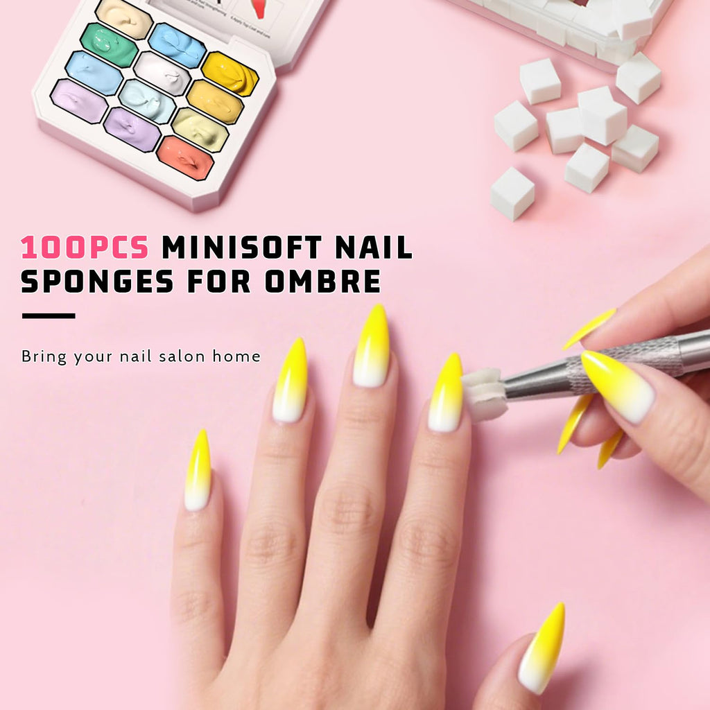 Karroy Sponge Pat Gel Nail Polish Palette – 12-Color Ombre Gradient, No-Wipe, UV/LED Cure (Set 01)