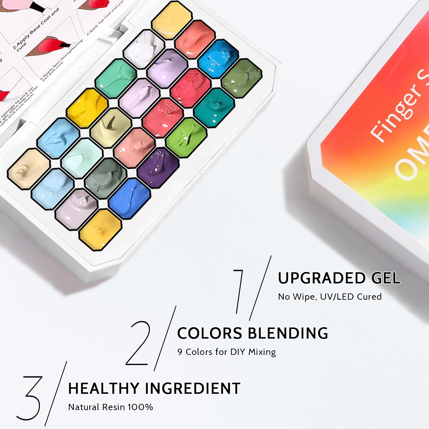 Karroy Sponges Pat Gel Nail Polish Palette – 24-Color Ombre Kit (No Wipe, UV/LED Cure)