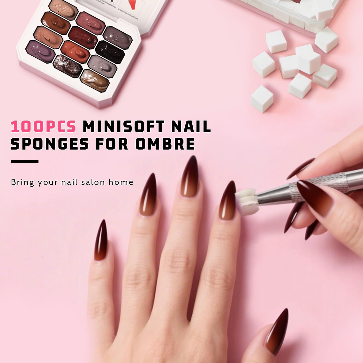 Karroy Sponge Pat Gel Nail Polish Palette – 12-Color Ombre Set (No-Wipe, UV/LED, Set 03)
