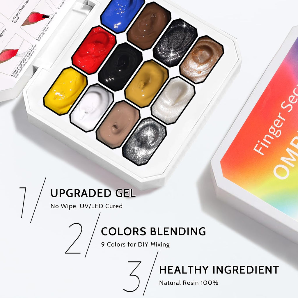 Karroy Metallic Gel Polish Set — 12 Colors Ombre Palette, UV/LED No-Wipe
