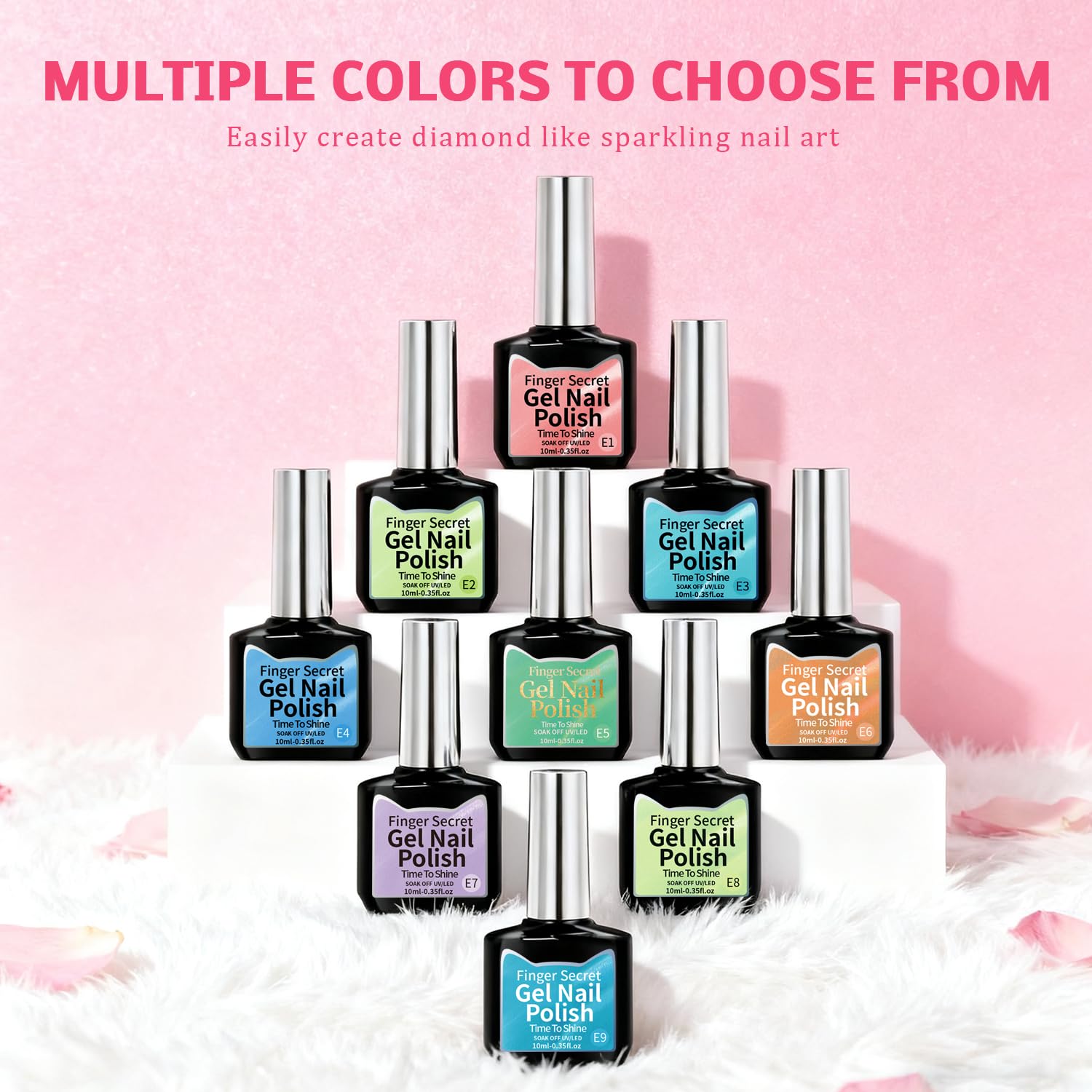Karroy Cat Eye Gel Nail Polish Kit - 9-Color Magnetic Shimmer, UV/LED Cured