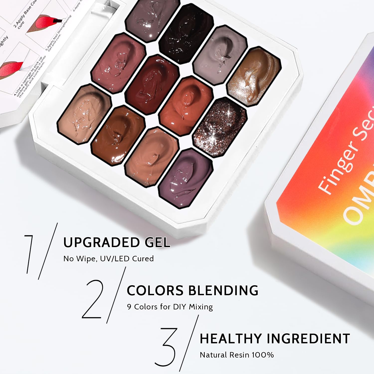 Karroy 12-Color Sponge Pat Gel Nail Polish Palette – Ombre Gradient Gel Nails