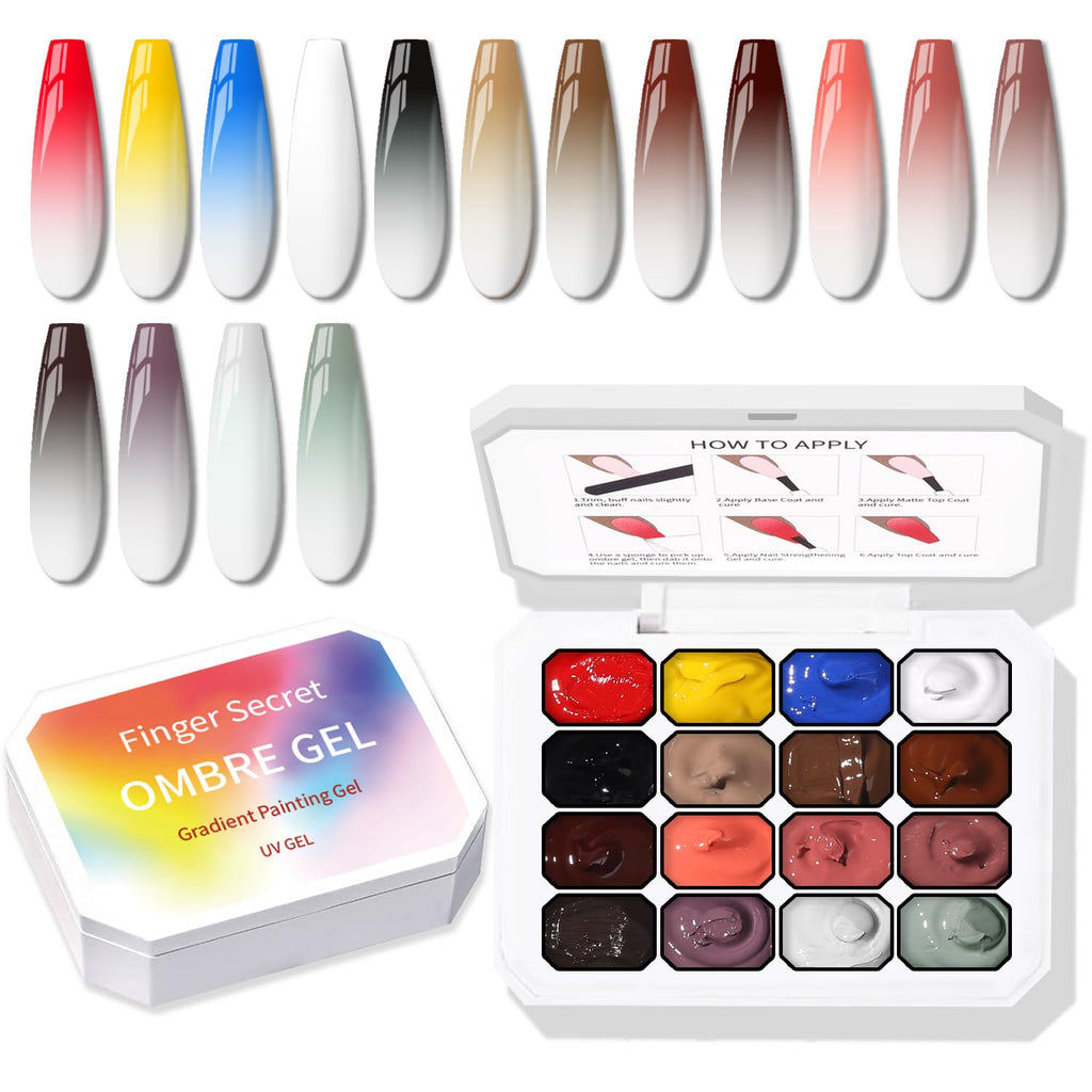 Karroy Sponge Pat Paint Nail Gel – Ombre Gradient Nail Art, No Wipe, UV/LED Curing (16 Colors)