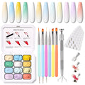 Karroy Sponge Pat Gel Nail Polish Palette – 12-Color Ombre Gradient, No-Wipe, UV/LED Cure (Set 01)