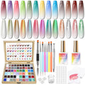 Karroy Sponge Pat Gel Polish Palette — 60 Colors Ombre Gel Nail Kit for DIY Nails