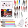 Karroy Sponges Pat Gel Nail Palette Set 03 — 16-Color Ombre Gel System (No Wipe)