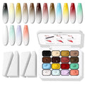 Karroy Sponges Pat Gel Nail Polish Palette – 16-Color Ombre Gel, No-Wipe, UV/LED Cured (16 Colors A)