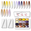 Karroy Sponges Pat Gel Nail Polish Palette – 16-Color Ombre Gradient Gel, No Wipe, UV/LED Cure