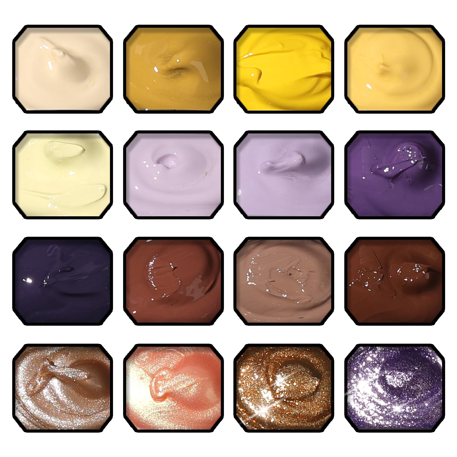 Karroy Sponges Pat Gel Nail Polish Palette – 16-Color Ombre Gradient Gel, No Wipe, UV/LED Cure