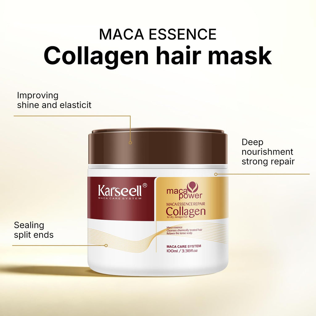 Karseell Travel Shampoo & Conditioner Set with Collagen Hair Mask — 3-Piece Carry-On Kit