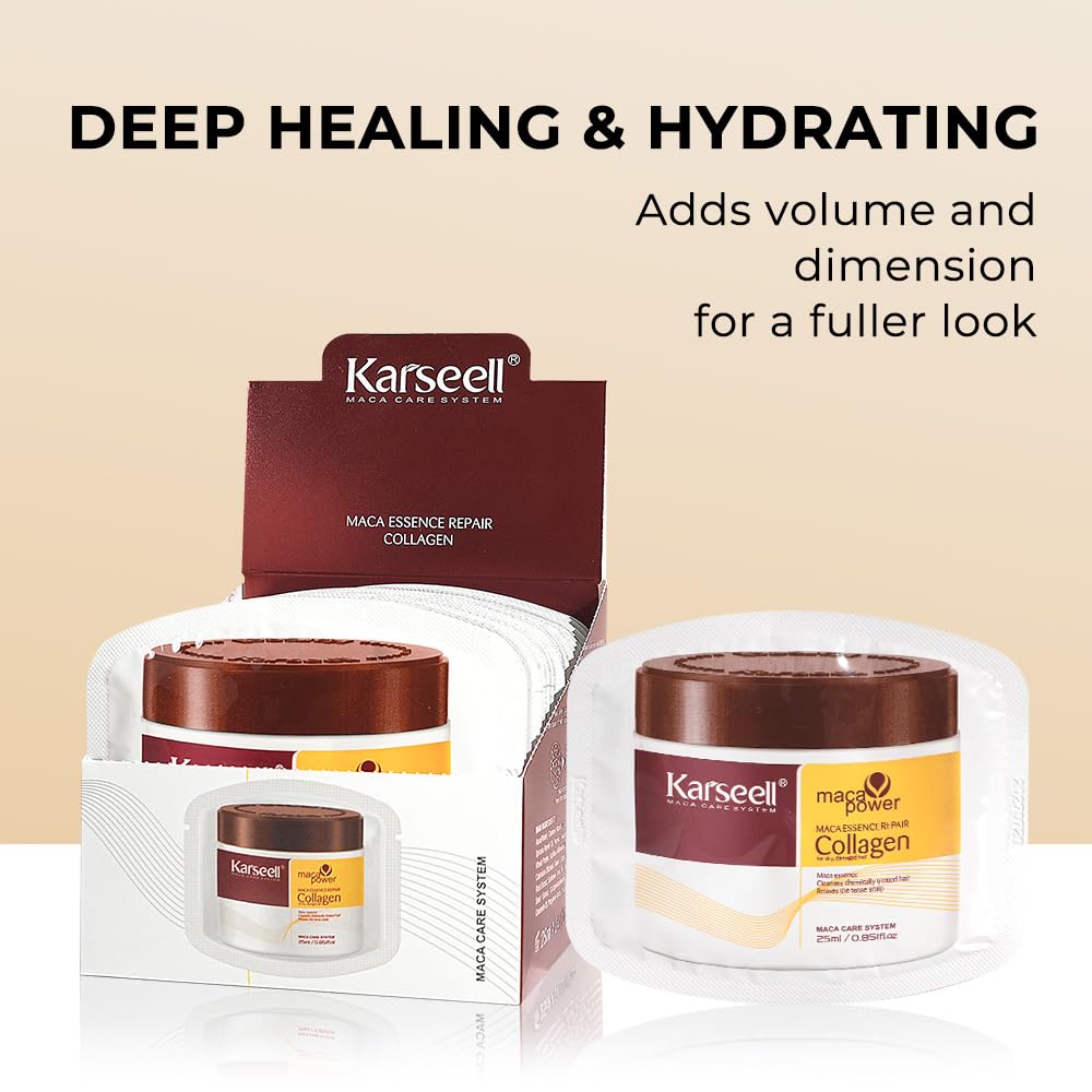 Karseell Collagen Hair Treatment – Deep Repair Mask with Argan Oil (25ml, 24-Pack)
