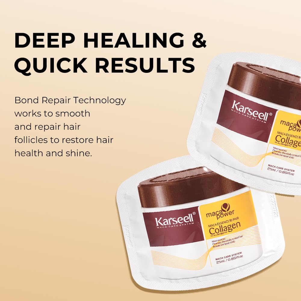 Karseell Collagen Hair Treatment – Deep Repair Mask with Argan Oil (25ml, 24-Pack)
