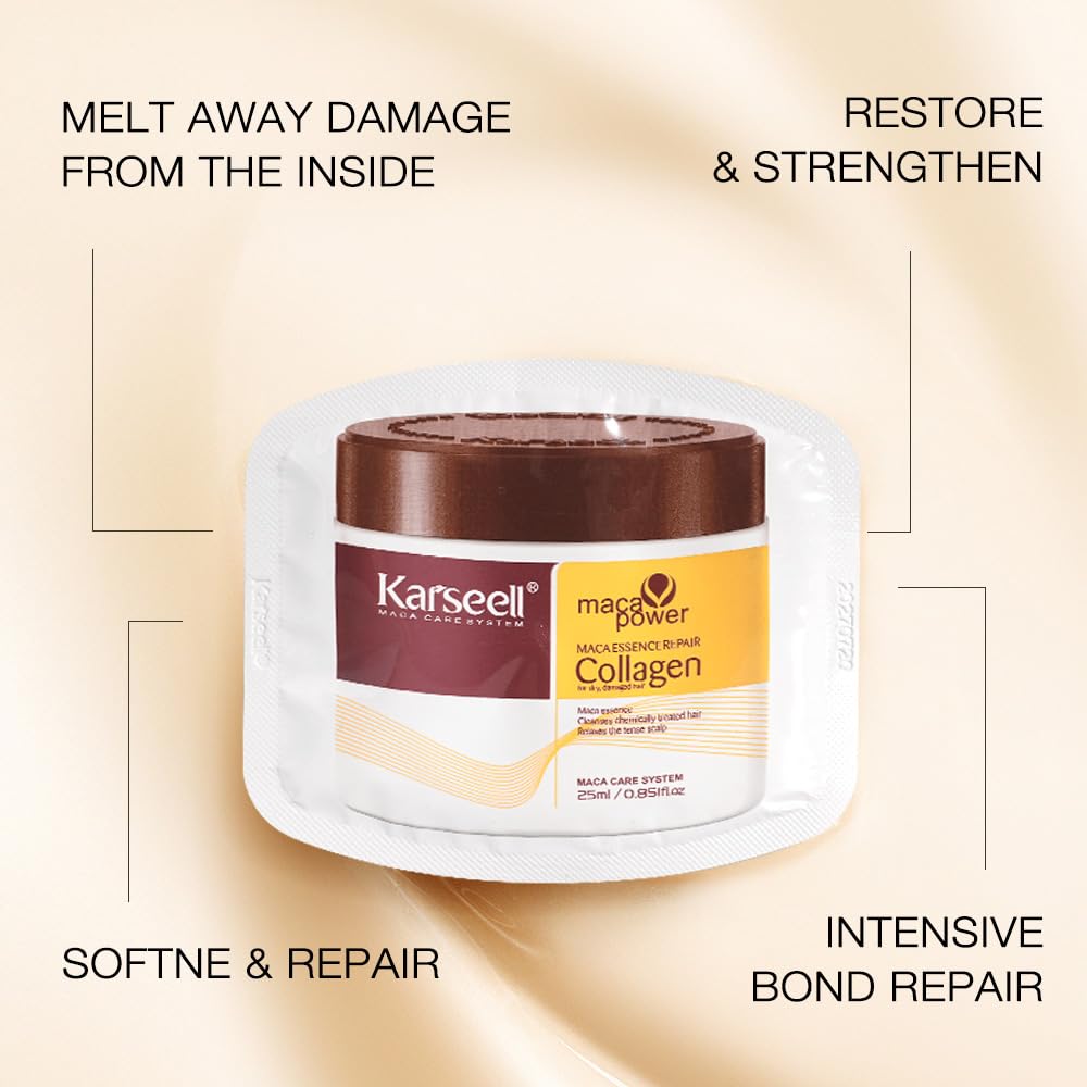 Karseell Collagen Hair Treatment – Deep Repair Mask with Argan Oil (25ml, 24-Pack)